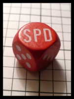 Dice : Dice - Game Dice - Unknown Large Wooden Red with SPD - Trade MN Jan 2010